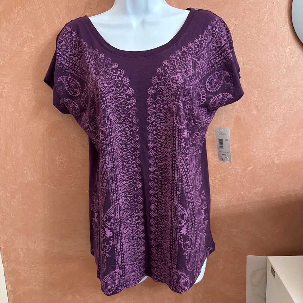 indigo graphic t shirt small womens Purple Boho
